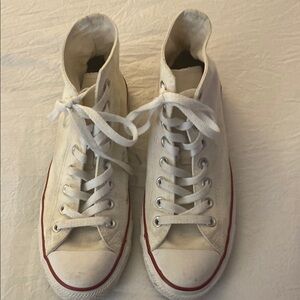 COPY - White High-Top Sneakers with Red Accents